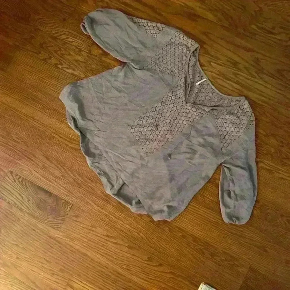 Free People Moon River Boho Lace Panels Peasant Top Balloon Sleeve Size Small - Picture 10 of 15